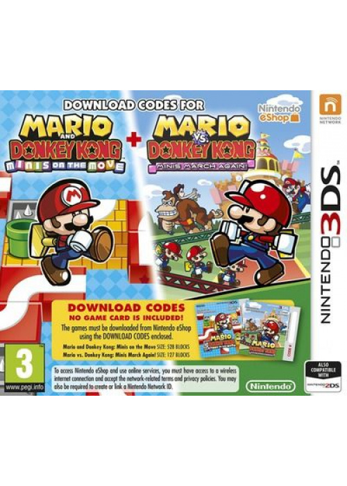 Mario & Donkey Kong Mini's on the Move / Mario vs. Donkey Kong Mini's March Again! 3DS (Used)