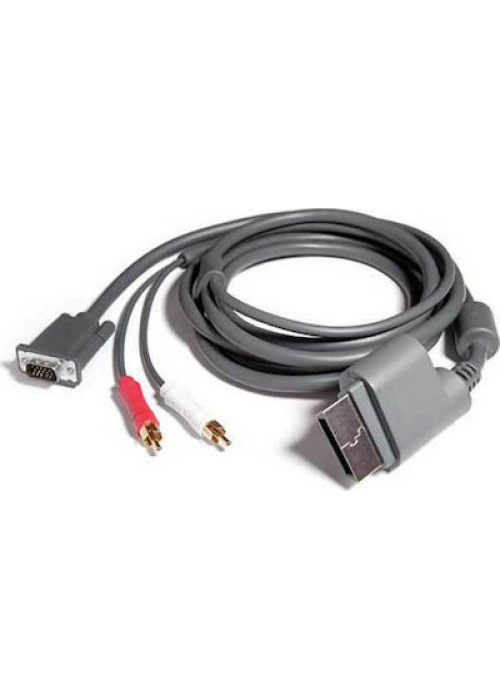 Microsoft XBOX 360 VGA HD AV Composite 2 X RCA Cable OEM (Used)