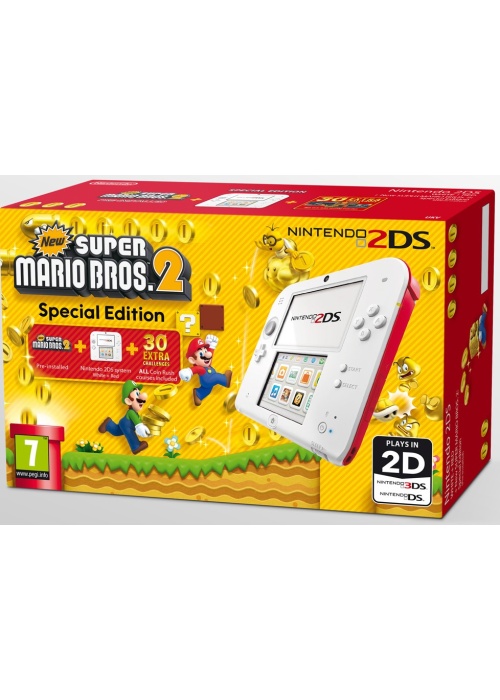 Nintendo 2DS New Super Mario Bros. 2 Special Edition White&Red (Used) BOX ONLY
