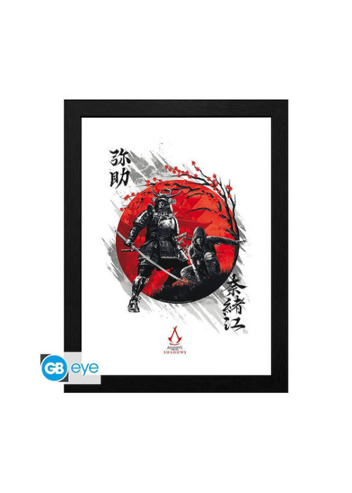 ASSASSIN'S CREED - Framed Print Shadows Yasuke  and  Naoe (30x40) x2 Videogam NEW