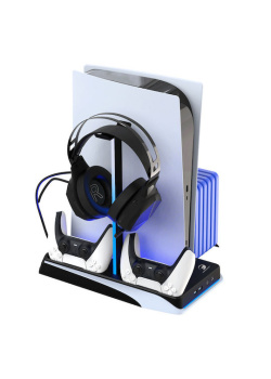 DLX+ LED Multi Function Charger Tower PS5 standard  Digital  - White PS5 NEW