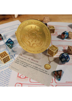 Dungeons  and  Dragons 24k Gold Plated Amulet of Health Medallion Videogames NEW