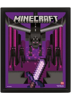 MINECRAFT (ENDER DRAGON DUEL) LENTICULAR POSTER Videogames NEW