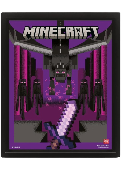 MINECRAFT (ENDER DRAGON DUEL) LENTICULAR POSTER Videogames NEW