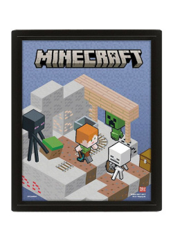MINECRAFT (SWITCHING TERRAIN) LENTICULAR POSTER FLIP Videogames NEW