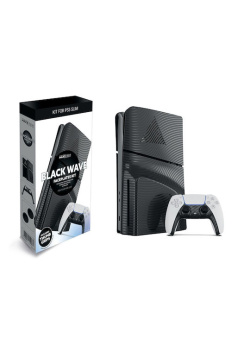 Maxx Tech PS5 Slim Faceplates + Controller Faceplates - Black Wave PS5 NEW