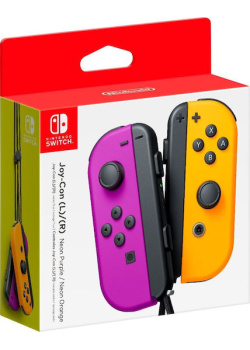 Nintendo Switch Joy-Con Controller Pair - Neon Purple (L)  and  Neon Orange (R) NEW