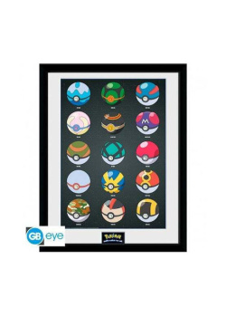 POKEMON - Framed print Pokeballs (30x40) Videogames NEW