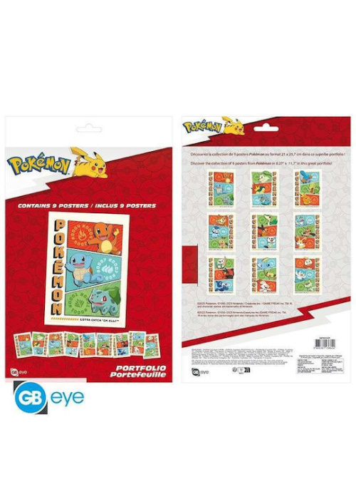 POKEMON - Portfolio 9 posters Starters Videogames NEW