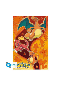 POKEMON - Poster Maxi 91.5x61 - Fire Type Videogames NEW