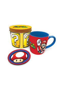 SUPER MARIO LETS A GO MUG TIN SET Videogames 200.0 NEW