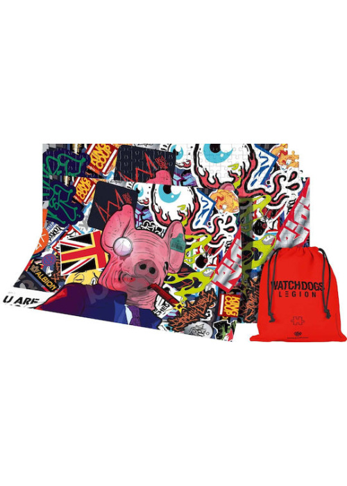 WATCH DOGS LEGION PIG MASK PUZZLES 1000 pcs Videogames Black NEW