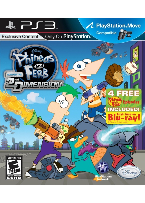 Phineas and Ferb Across the 2nd Dimension + 4 Free Episodes Included PS3 (NEW)