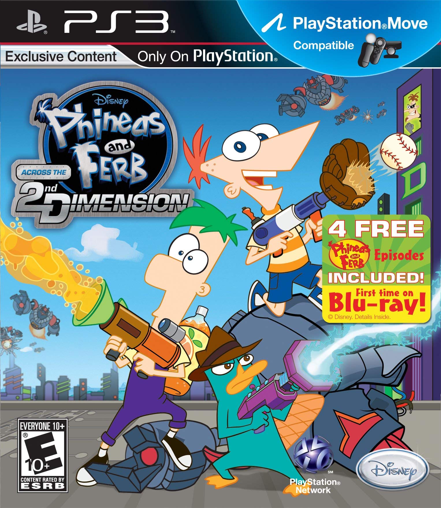 Phineas and Ferb Across the 2nd Dimension + 4 Free Episodes Included PS3 (NEW)