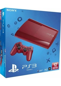 Sony Playstation 3 console Super Slim RED 500GB (BOX ONLY) (Used)