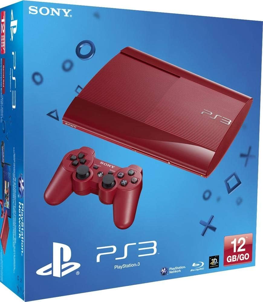 Sony Playstation 3 console Super Slim RED 500GB (BOX ONLY) (Used)
